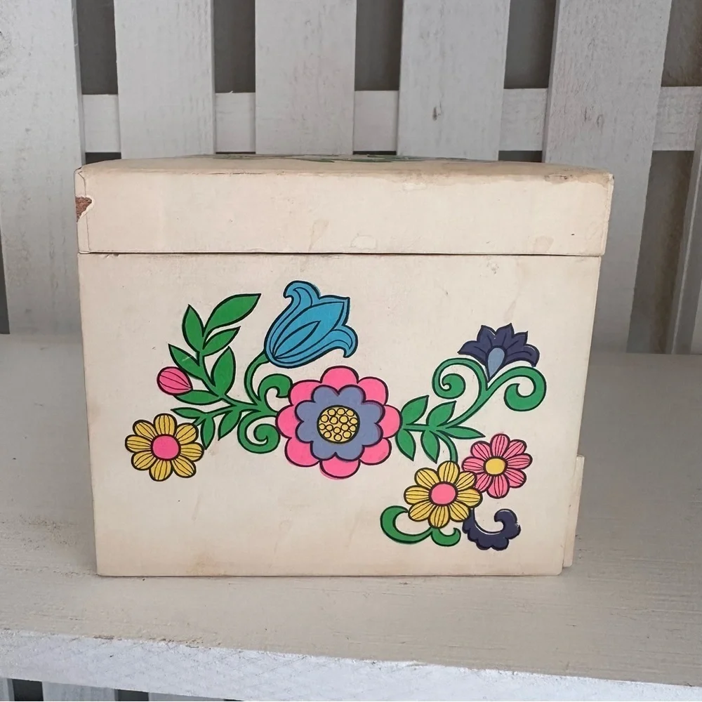 Vintage Japanese Ballerina Music Box Jewelry Box Floral Wood Spinning Dancer